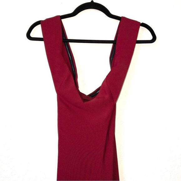 NWT Dessy Collection Burgundy Off The Shoulder Criss Cross Trumpet Dress Size 4 - Picture 3 of 8